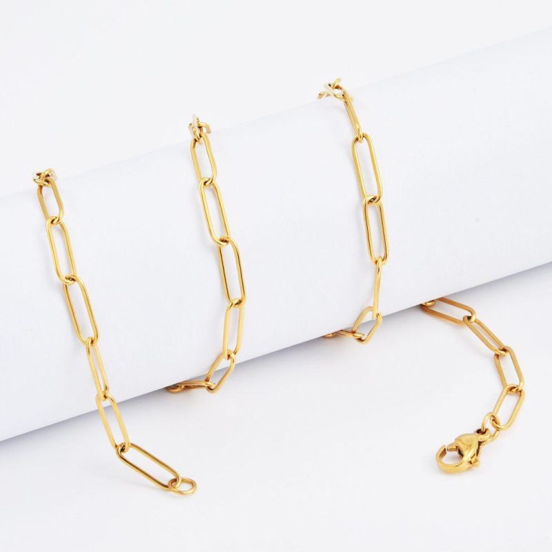 Trendy Stainless Steel Longer and Bigger 18 Inch Paper Clip Necklace for Fashion Daily Wearing