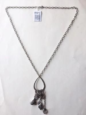 Fashion Necklace Chain Silver with Crystals and Rhinestone Pendant 41+12cm