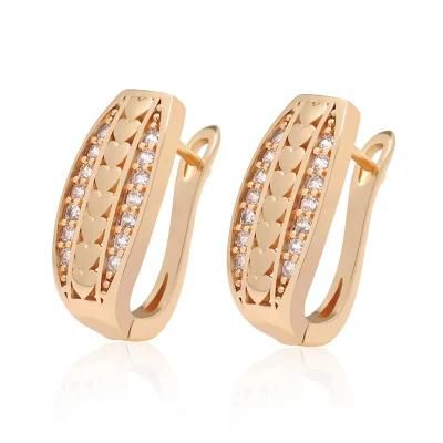 Wholesale Copper Jewelry 18K Gold Plated Zircon Hoop Earring