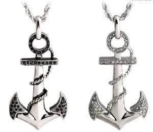 Pg100 Jewelry Men&prime;s 316L Stainless Steel Anchor Pendant Hot Sale Diamond Necklace P8119
