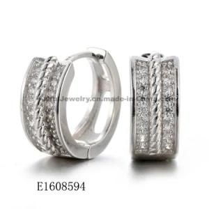 925 Sterling Silver Cubic Zirconia Huggie Hoop Earrings