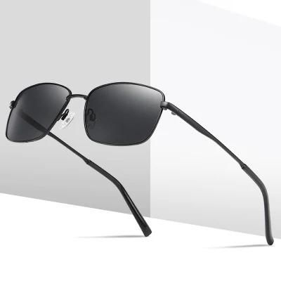 Metal UV400 Metal Glasses Frames Custom Logo Rectangle Polarized Sunglasses 3351