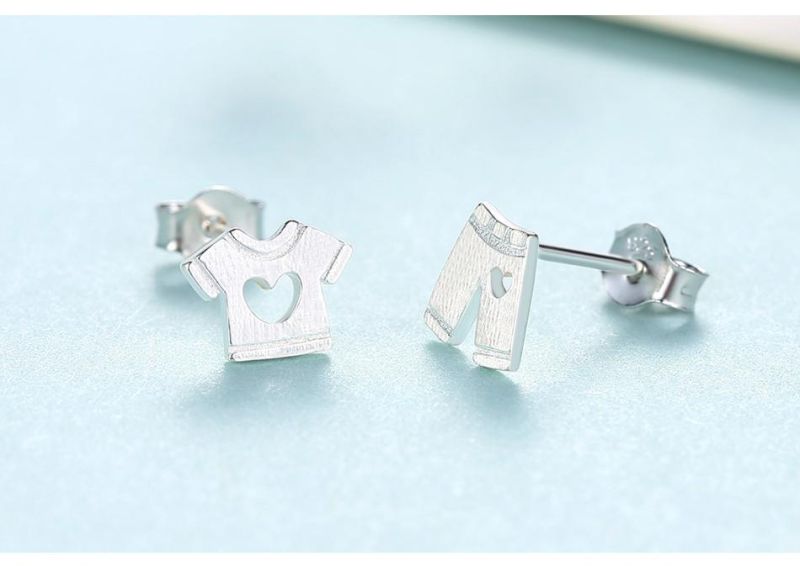 Fashion Geometry Jewelry Shirt and Pants Earrings Stud