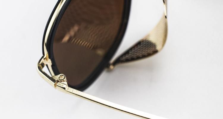 Retro Sunglasses Round Designer Metal Shields Luxury Sunglasses