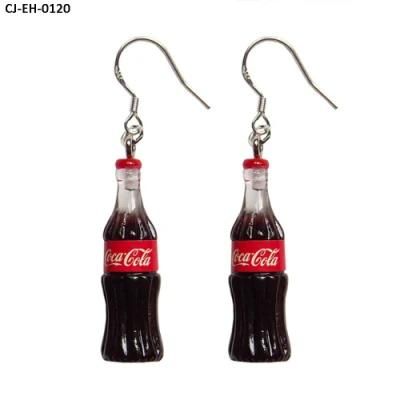 Creativity Cute Earrings Coke Bottle Resin South Korean 925 Silver Earrings