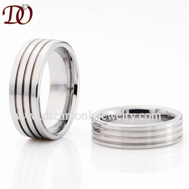 Unique Brushed Tungsten Rings Wedding Band His and Hers Promise Ring Sets for Couples Lovers