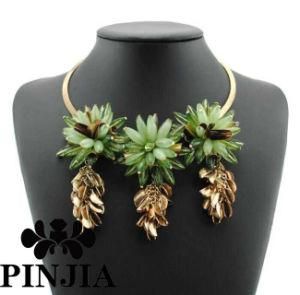 Gemstone Gold Statement Necklace Imitation Fashion Jewelry