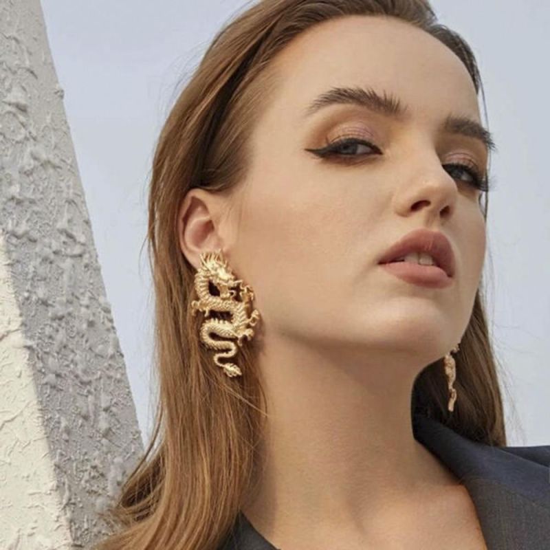 Exaggerated Personality Trend Cool Dragon Earrings Fashion Earrings