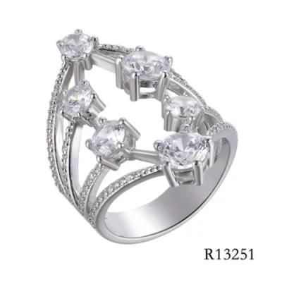 New Design 925 Sterling Siver with CZ Line Style Ring