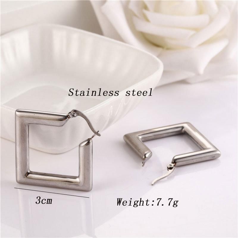 Fashion Stainless Steel Earrings Diamond-Shape