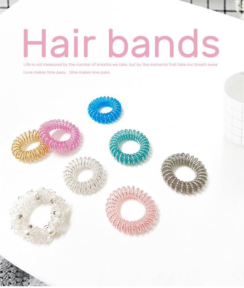 Wholesale High Quality Hair Accessories Telephone Wire Hair Band Traceless Elastic Hair Ties