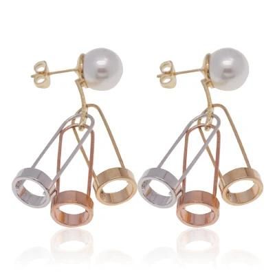New Tricolor Jewelry Women&prime;s Gold Plated Earrings