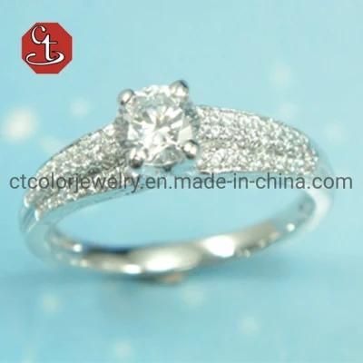 Wedding Proposal Silver Rings For Women Luxury Shiny Zircon Rhodium Lover Finger Ring Fashion Jewelry
