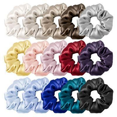 Hair Ties Wholesale Custom Solid Color Silk Scrunchies