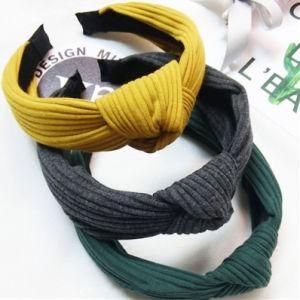 Hot Sale Bright Colour Velvet Cross Bow Knot Hair Bands Leisure Korean Headband