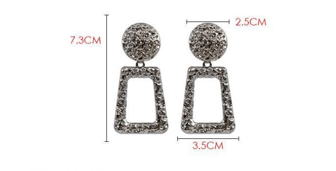 Exaggerated and Irregular Raised Metal Pendant Earrings