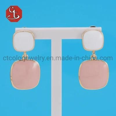 Multi-color Enamel Earrings White&Pink Enamel Earrings Hot Selling Jewelry