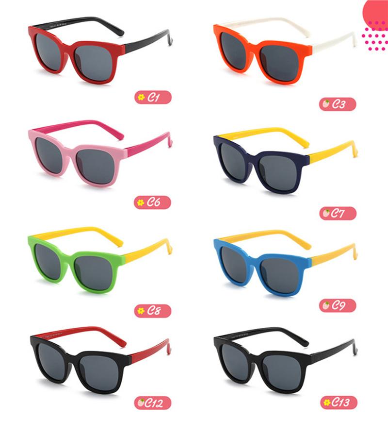 2019 Fashion Round Square Shape Frame Classic Style Health Coating Revo Mirror Soft Flexible Silicone Rubber TPE Kids Teenager Sunglasses