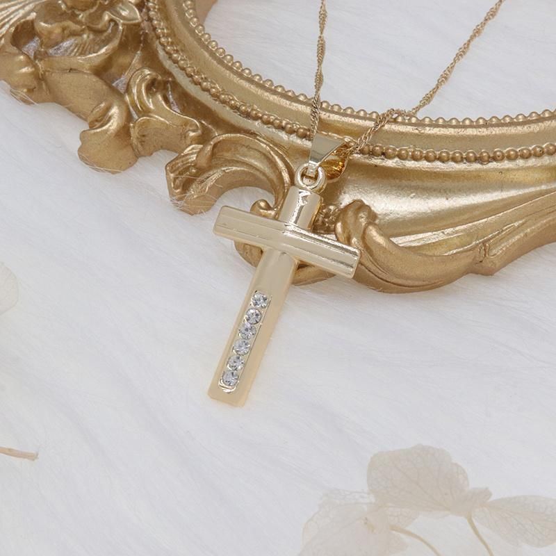 Wholesale 18K Gold Cross Pendant Fashion Jewelry Necklace