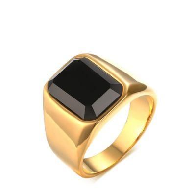 Stainless Steel Jewelry Minimalism Gold Ring for Men