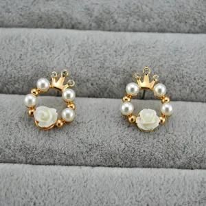 Fashion Design Pearl Earring with Flower (ER004)