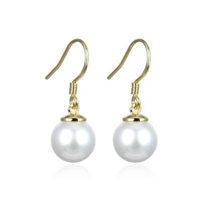 Classic Style 925 Sterling Silver Pearl Hook Earring