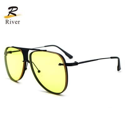 Round Top Flat Metal Frame Women Wholesale Sunglasses