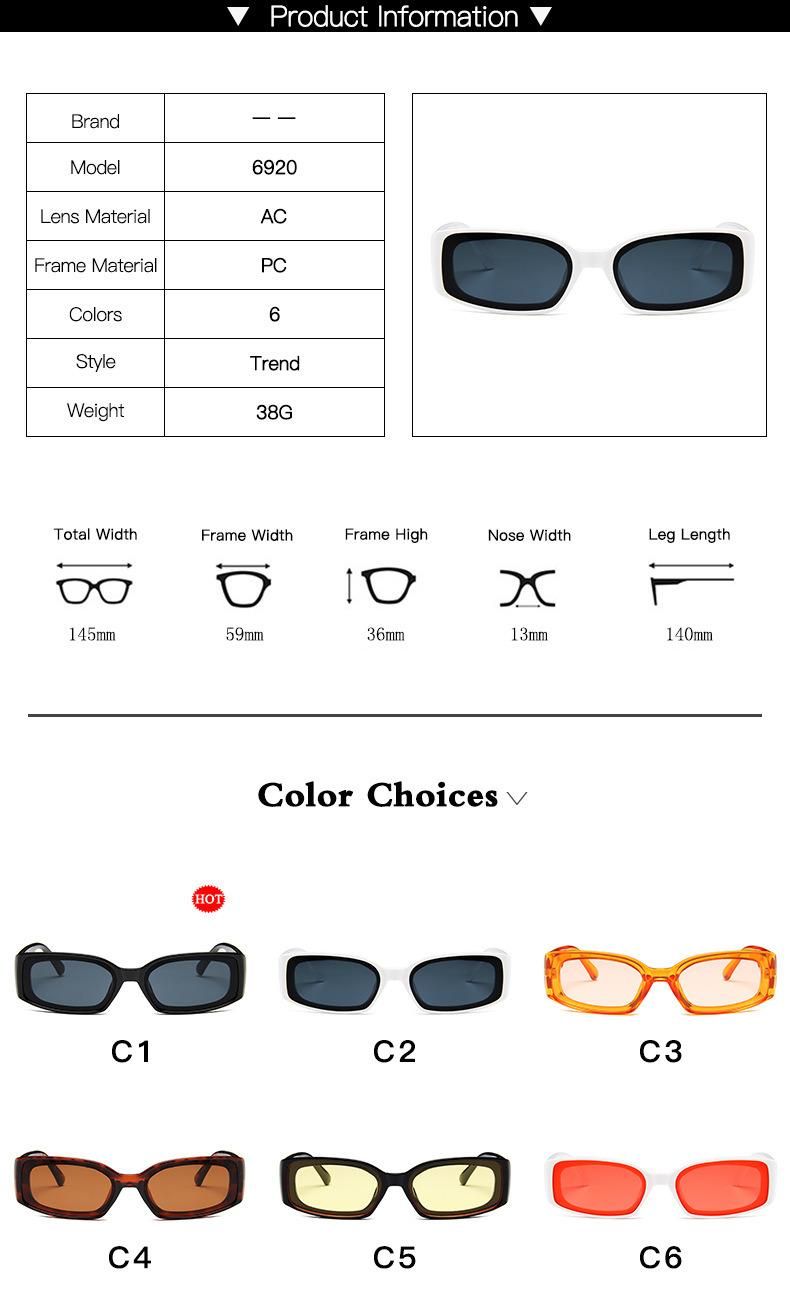 2020 Occident Style Retro Square Wide-Leg Sunglasses