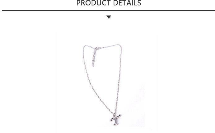 2020 Fashion Jewelry Silver Letter T Pendant Necklace