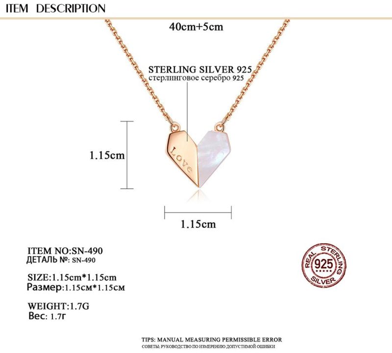 Women 18K Two-in-One Heart Shape Necklace with Love Words