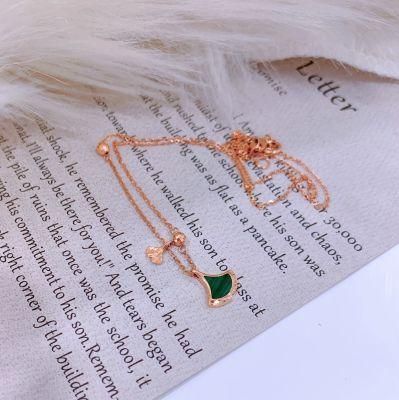 18K Gold Almond Leaf Necklace Luxury Designer Women Ring Necklace