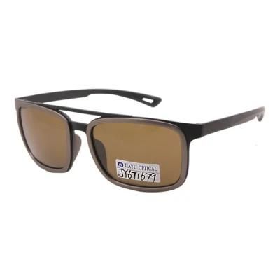 Double Bridge Unique Model Oversized Tr90 Plastic Square Men Sunglasses