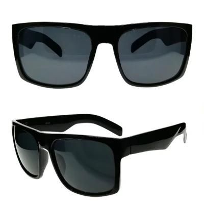 China Supplier Square Shape PC Sunglasses with Wide Temple
