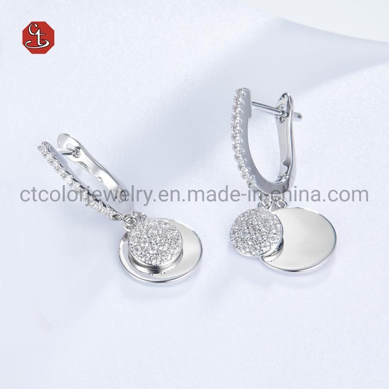 Fashion Jewelry 925 Silver AAA CZ Simple Personality Hoop Earrings