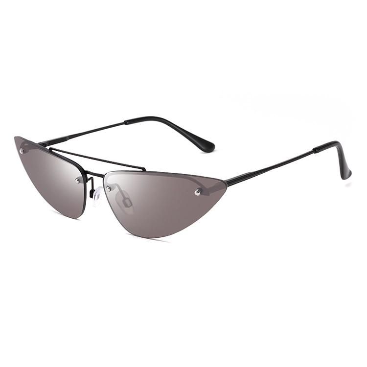 2019 Cat Eye Half Frame Metal Sunglasses