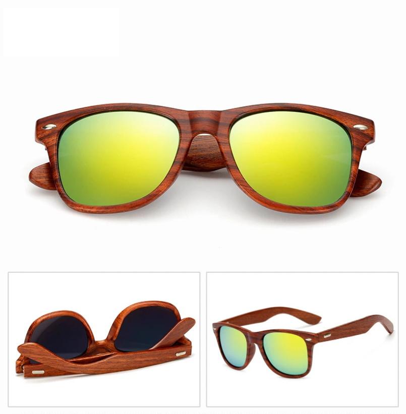 New Anti-Wood Grain Plastic Frame Wood Legs Sunglasses Sg3011