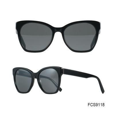 New Customized Retro Style with Acetate Sunglasses for Ladies
