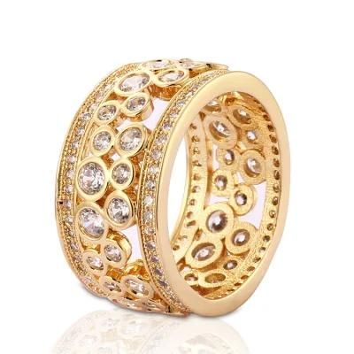 Fashion Women Silver Stainless Steel 18K Gold Plated Engagement Finger Wedding Rings Jewelry Design