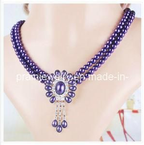The Fashion Fine Jewelry /Purple Pearl Flower Necklace Set/ Handmade Style 2013 for Women Imitation Charming Jewellery (PN-136)
