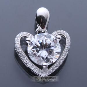 Stay in Heart 925 Sterling Silver Round Heart &amp; Arrow Stone Pendant