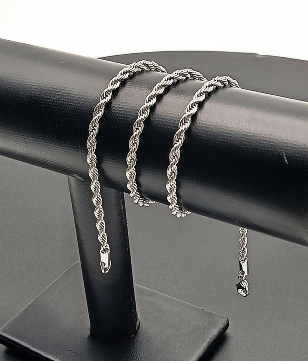 Factory Direct Supply Stainless Steel Twist Necklace Titanium Steel Fashion Hip Hop Chain Men and Women Couple Jewelry Ssnl2637