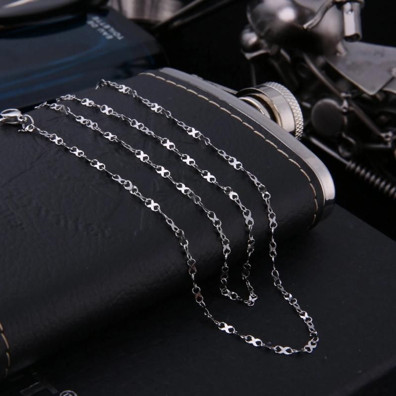 Stainless Steel Chain Plated Gold Embossed 8 Link Chain Necklace for Choker Necklace Jewelry