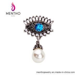 Fashion Alloy Eyes Style Pearl Pendant Brotheroch Women Brooch Jewelry
