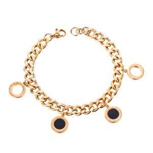 Simple Stysle &#160; Multi-Layer &#160; Stainless Steel Chain Clock Pendant Bracelet for Women