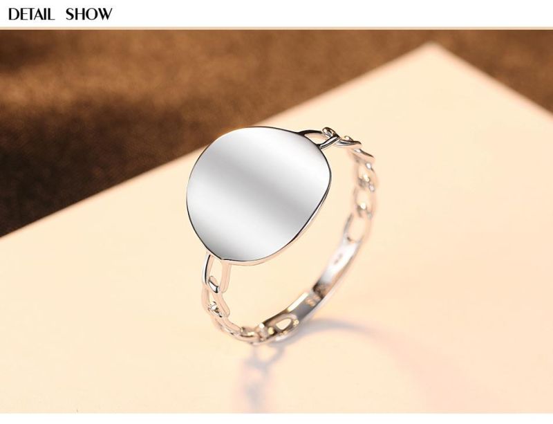 Online Hot Customized Fashion 925 Sterling Silver Big Round Rings