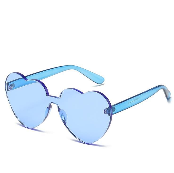 2021 Fashion Heart Candy Color Rimless Sunglasses