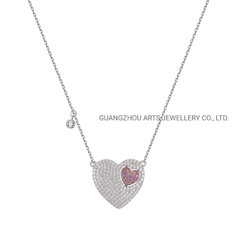 Heart-in-Heart Silver Pendant Necklace