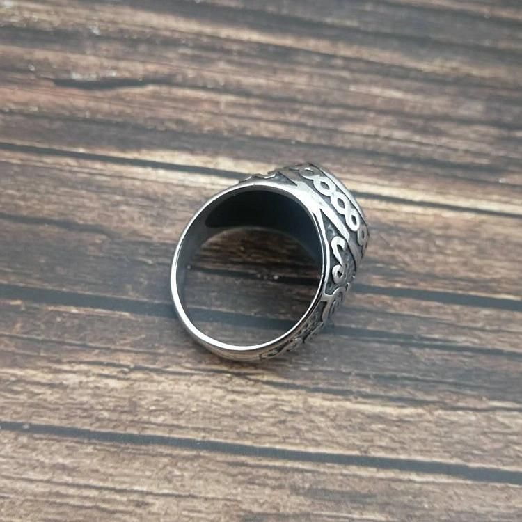 Retro Punk Stainless Steel Islamic Muslim Allah Ring for Men