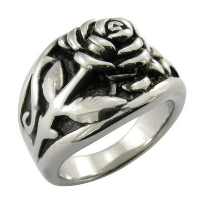 Metal Steel Mop Black Skull Finer Ring