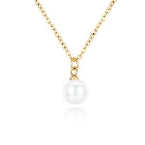 Gold-Plated Stainless Steel Pearl Necklace